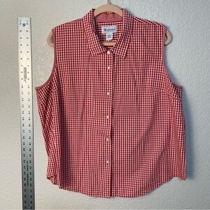 Westbound Red Gingham Sleeveless blouse,shirt,Top